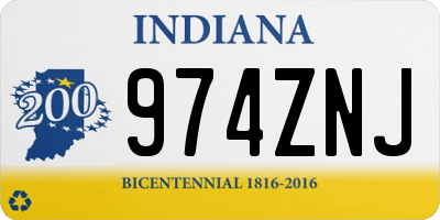 IN license plate 974ZNJ