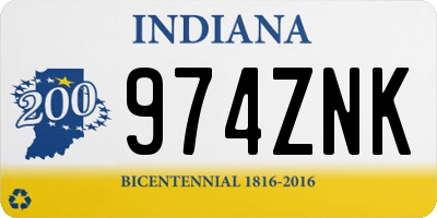 IN license plate 974ZNK