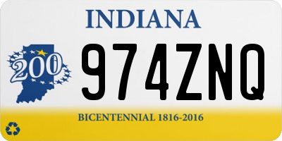 IN license plate 974ZNQ