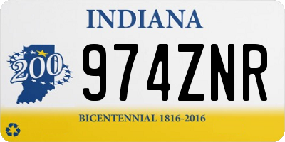 IN license plate 974ZNR
