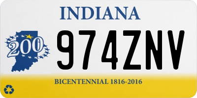 IN license plate 974ZNV