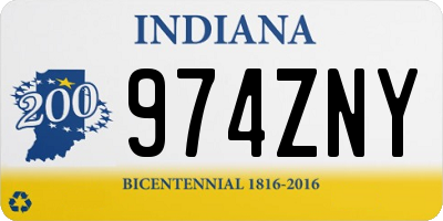 IN license plate 974ZNY