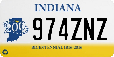 IN license plate 974ZNZ