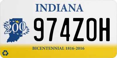 IN license plate 974ZOH