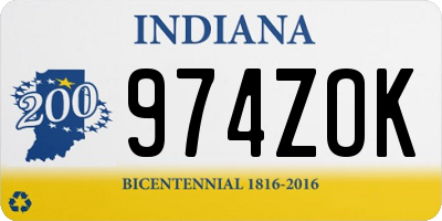 IN license plate 974ZOK