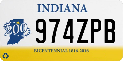 IN license plate 974ZPB