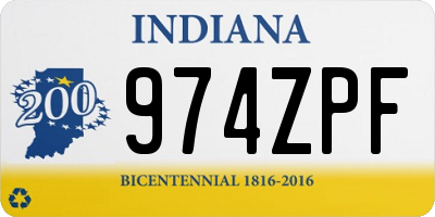 IN license plate 974ZPF