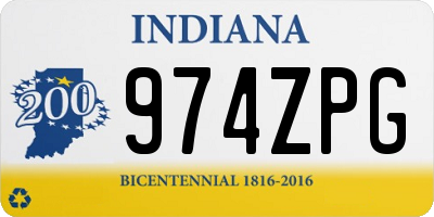 IN license plate 974ZPG