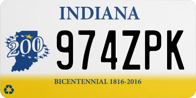 IN license plate 974ZPK