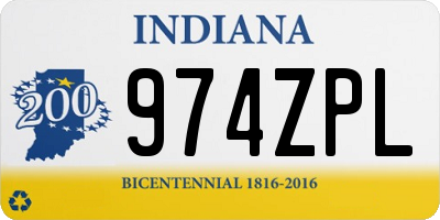 IN license plate 974ZPL