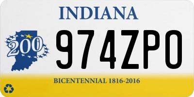 IN license plate 974ZPO