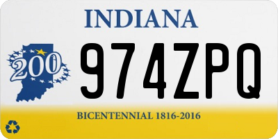 IN license plate 974ZPQ