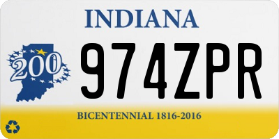 IN license plate 974ZPR