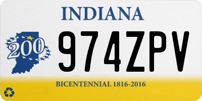 IN license plate 974ZPV
