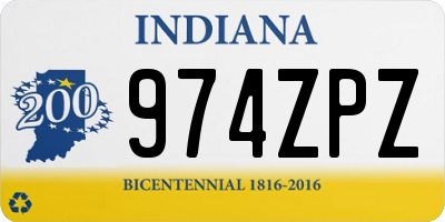 IN license plate 974ZPZ