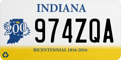 IN license plate 974ZQA