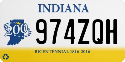 IN license plate 974ZQH