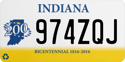 IN license plate 974ZQJ
