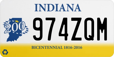 IN license plate 974ZQM