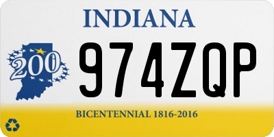IN license plate 974ZQP