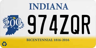 IN license plate 974ZQR