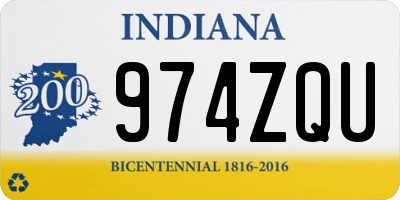 IN license plate 974ZQU