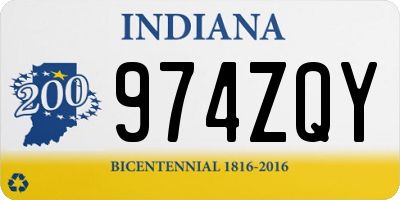 IN license plate 974ZQY