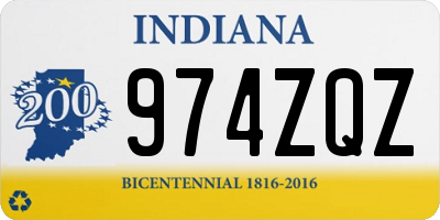 IN license plate 974ZQZ