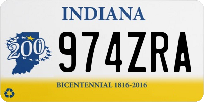 IN license plate 974ZRA
