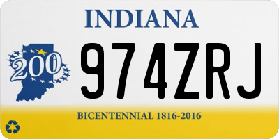 IN license plate 974ZRJ