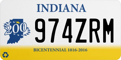 IN license plate 974ZRM