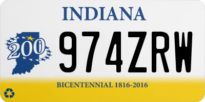 IN license plate 974ZRW