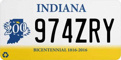 IN license plate 974ZRY