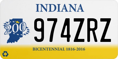 IN license plate 974ZRZ