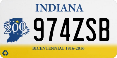 IN license plate 974ZSB