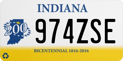 IN license plate 974ZSE