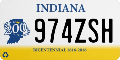 IN license plate 974ZSH