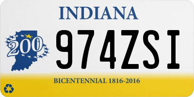 IN license plate 974ZSI