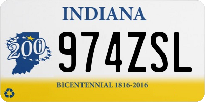 IN license plate 974ZSL