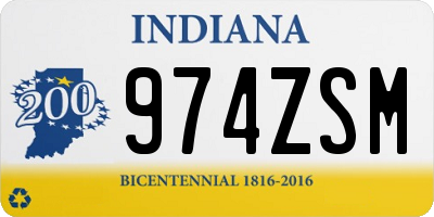 IN license plate 974ZSM