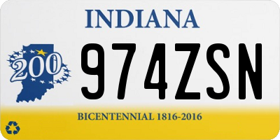 IN license plate 974ZSN