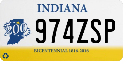 IN license plate 974ZSP