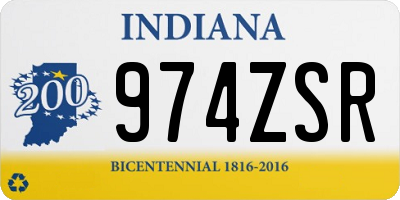 IN license plate 974ZSR