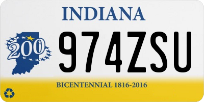 IN license plate 974ZSU
