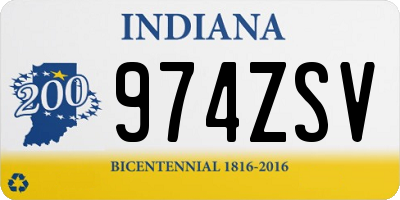 IN license plate 974ZSV