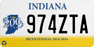 IN license plate 974ZTA