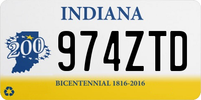 IN license plate 974ZTD