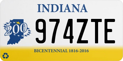 IN license plate 974ZTE