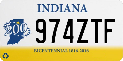 IN license plate 974ZTF