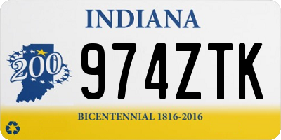 IN license plate 974ZTK